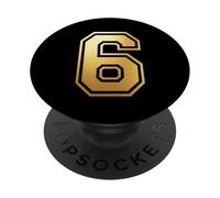 6 Numero Sei Team Sports Graphic Varsity Matching PopSockets PopGrip Adesivo