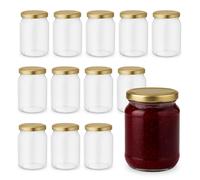 6 o 12 Barattoli Vetro 500ml Coperchio Twist-Off 9x12 cm Vasetti Miele Conserve
