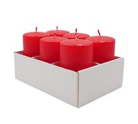 [6 o 12] Candele Moccolo Antigoccia ROSSE in cera 6x10 cm Durata 48 ore | 103-13