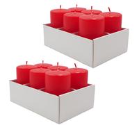 [6 o 12] Candele Moccolo Antigoccia ROSSE in cera 6x10 cm Durata 48 ore | 103-13