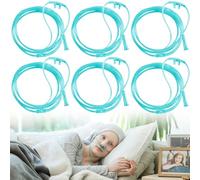 6 occhiali da naso a ossigeno: 5 m per dispositivo di ossigeno, occhiali da naso con tubo di ossigeno, occhiali da naso con tubo O2 da 500 cm, per ossigeno, terapia respiratoria, occhiali da naso
