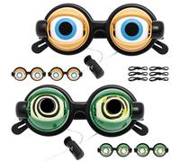 6 occhiali divertenti per occhi divertenti, generici Crazy Eyes Glasses con 4 corde elastiche, divertenti occhiali, accessorio per costume per Halloween, feste, temi, cosplay, fotografia, compleanno