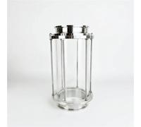 6 "OD Flow Sight Glass 167mm Diottria Sight 340mm Altezza Sanitario Acciaio Inox 304 Montaggio Vetro di Visualizzazione Trasparente per Processi Industriali & Applicazioni