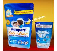 6 Pacchi (90 Pannolini) Pannolino Pampers Sole e Luna Taglia 5 (11/25 Kg)