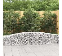 6 Pack Arc Gabion Baskets 400x50x40/60 cm Galvanized Steel for Garden Decoration, Windbreak, and Outdoor Landscaping - Durable Stone Wall Fence with Reinforced Hooks