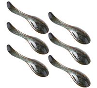 6 Pack Ceramic Soup Spoons with Comfort Ergonomic Handle Eating Spoon Dinner Spoons Suitable for Busy Home Cooks Ergonomic Spoon