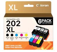 6-Pack Colroan 202XL Alta Resa Cartucce Compatibili per Epson 202 202XL Multipack per Expression Premium XP-6000 XP-6005 XP-6100 XP-6105 (XL Capacità)