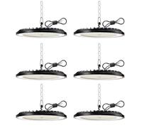 6 Pack Faretto LED UFO 150W, 22500LM 6000K Lampada Officina Super Luminose Bianco Freddo, IP65 Impermeabile Industriale Faretto, Lampada LED per Garage, Magazzini, Fabbrica, Stadio Coperto