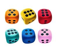 6 Pack Foam Dice, Portable Soft Classroom Learning Dice, 1.5 inches Adorable Compact Rounded Edges, Family Game Accessories for Kids Math Games Teaching Travel Plaything