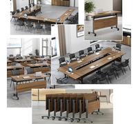 6 PACK Folding Conference Table with Lockable Wheels-Mobile Conference Room Tables Foldable Meeting Desk for Office Home Classroom Seminar Rooms-Durable,Seats 2-10 People(63in)