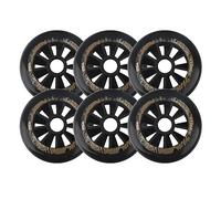 6 Pack in Linea Skate Wheels, 90mm/ 100mm/ 110mm Roller Blade Skating Wheels, 85A Roller Skate Wheels per la Sostituzione della Ruota della Lama del Rullo,Nero,100mm