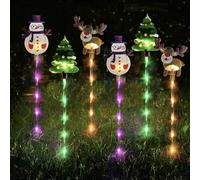 6-Pack of Moving Christmas Lights, LED Moving Christmas Lights Solar & Battery Power, Decorative Solars Light Outdoor with LED Light, for Porches, Trees, Pathway (#A,Solar energy)