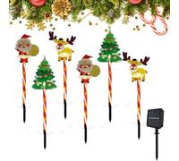 6-Pack Of Moving Christmas Lights, Led Moving Christmas Lights Solar, Solar & Battery Power, Courtyard Tree Snowman Reindeer, For Courtyard, Porches, Trees, Or Walls (Style 1)