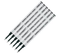 6 Pack - Schmidt 5888 Black Medium rollerball metal refill