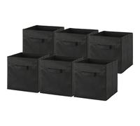 6 Pack - SimpleHouseware Foldable Cube Storage Bin Black