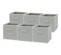 6 Pack - SimpleHouseware Foldable cube Storage Bin, grey