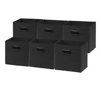 6 Pack - SimpleHouseware Foldable Cube Storage Bin with Handle Black