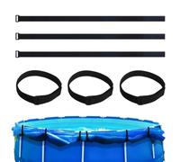 6 Pack Solar Pool Cover Hold Down Straps 100x4cm Nylon | Adjustable Tie Down Belts For Ground Frame Pools | Secure Solar Blanket To Ground