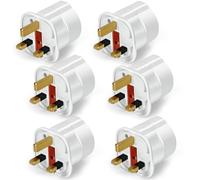 [6 Pack] VGUARD Adattatore da Viaggio UK EU - Set Adattatori da Spina Europea Italia (Schuko) a Presa UK, GB, Inglese - Travel Plug per UK, GB, Inghilterra, Irlanda, Scozia - Bianco