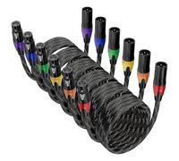 6 Pack Xlr Cables, Xlr Male To Female Microphone Cable, 3-pin Balanced Xlr Speaker Cable for Mic Mi