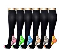 6 Paia Calze a Compressione per Donne e Uomo 15-20 mmHg Potenziano Circolazione Recupero e Sport supporto per Ciclismo Running e in Gravidanza infermiere Viaggi in Aereo