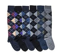 6 Paia - Calze Invernali da Uomo Natalizie - No pilling - Punte e talloni rinforzati (42/46, Intarsio)