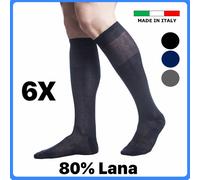 Set 6 paia calze lana lunghe uomo invernali Termiche calzini lunghi termici da