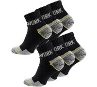 6 Paia calzini lavoro uomo rinforzati tallone e punta ideale per calzature Antinfortunistiche e/o scarponcini (43-46, calzini corti 6 paia)