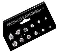 6 Paia da Donna Orecchini da Donna in Argento con Diamanti in Cristallo con Brillanti Orecchini a Bottone Set Gioielli Regalo di Nozze Compleanno conveniente e Pratico Clever And Attractive