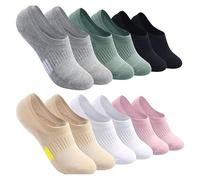 6 paia di calzini da donna e uomo, antiscivolo, invisibili, non visibili, design atletico, casual, calzini da barca per il comfort quotidiano da donna e da uomo, Mix di sei colori, Taglia unica