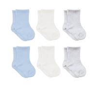 6 paia di calzini per neonati da 0-6 mesi a 3 anni, in cotone, senza cuciture, per bambini e bambine, Blu, 0-6 Monate