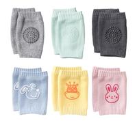 6 paia di ginocchiere per gattonare per bambini, scaldamuscoli per proteggere le ginocchia, ginocchiere elastiche regolabili, scaldamuscoli antiscivolo, scaldamuscoli universali (6 colori)., Grigio
