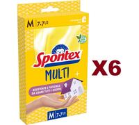 6 PAIA DI GUANTI SPONTEX COMFORT TAGLIA XL 9-1/2 - 10 FELPATI IN SETA E COTONE