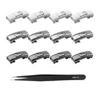 6 paia di metallo senza cravatta laccio di scarpe clip di bloccaggio Lazy Press Shoe Lace Fibbia a sgancio rapido, con pinzette si scarpe casual Sneakers braccialetto collana (bianco + argento + nero)