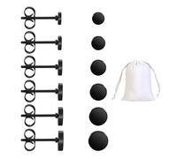 6 paia di orecchini piatti, 1 custodia bianca, orecchini neri e rotondi con retro piatto, gioielli semplici e alla moda, orecchini gotici e ipoallergenici in acciaio inossidabile