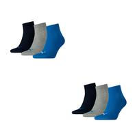 6 Paia Di Puma Unisex Calzini Quarter Sneaker Taglia 35 - 49 Per Donne E Uomini