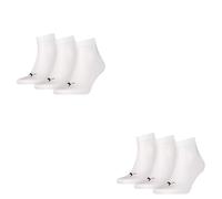 6 Paia Di Puma Unisex Calzini Quarter Sneaker Taglia 35 - 49 Per Donne E Uomini
