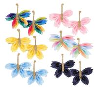 6 Paia Fermaglio Chioma Farfalla in Raso e Metallo, Stile Elegante | Bambina e Occasioni Festive, Decorazione Creativa per Acconciature, Set da Sei Paia, Viaggio