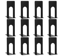 6 Paia Fermalibri, Reggilibri in Metallo Reggi Libri Nero Ferma Libri per Librer