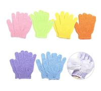 6 Paia Guanti Esfolianti Set, Guanto Esfoliante Corpo, Guanti per Doccia, Guanti da Bagno Esfolianti per Uomo, Donna, Bambini, Esfoliante, Doccia, Vasca, Spa, Massaggio (6 Colori)