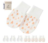 6 Paia Guantini Neonata Guanti da Bambina Antigraffio Cotone Guanti Neonato Antigraffio, Guantini Neonata, Guanti Neonati Antigraffio per bebè (0-6 mesi)