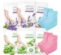 6 paia Maschera Piedi Esfoliante,Maschera Piedi,mit 2 calzini idratanti per tallone,Intensivo Nutriente,Rimozione Della Pelle Morta,Desquamazione di Calli(Aloe Vera + Lavanda)