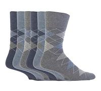 6 paia mens gentle grip no calze elastiche 6-11 uk, 39-45 eur Colori assortiti - cotone, MGG21, 3% nylon 2% elastene 76% cotone 19% poliestere, Uomo, 6-11 uk, 39-45 eur