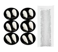 6 Paia Zanne dei Denti del Vampiro, Cosplay di Festa di Halloween Decorazione per Protesi Dentarie con Pellet di Denti Adesivo per Feste in Costume di Halloween, 13/ 15/ 17 mm (Bianco)