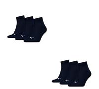 6 pair Puma Sneaker Quarter Socks Unisex Mens & Ladies In 3 Colours, Farben:321 - navy, Socken & Strümpfe:43-46