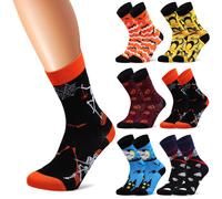 6 Pairs Calzini Horror Spettrali Da Uomo Con Mostri Dei Cartoni Animati