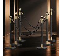 6 Paletto di Sostegno, Corda in Acciaio Inox, Barriera di Parcheggio per Decorazioni per Feste, Teatri, Matrimoni, Musei, Mostre