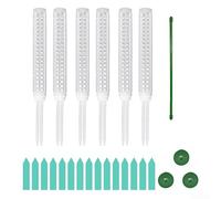 6 pali impilabili per muschio da 40 cm, paletti di supporto per piante rampicanti in plastica per Pothos Monstera, torre per coltivazione di vite da interno con legami ed etichette da giardino