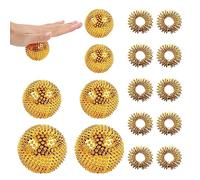 6 Palline da Massaggio Magnetiche con 10 anelli di Massaggio, Palline Magnetiche per Agopuntura, Palla da Massaggio Massaggiatori Antistress (Oro)