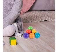 6 palline di legno arcobaleno, materiali didattici per la scuola materna,